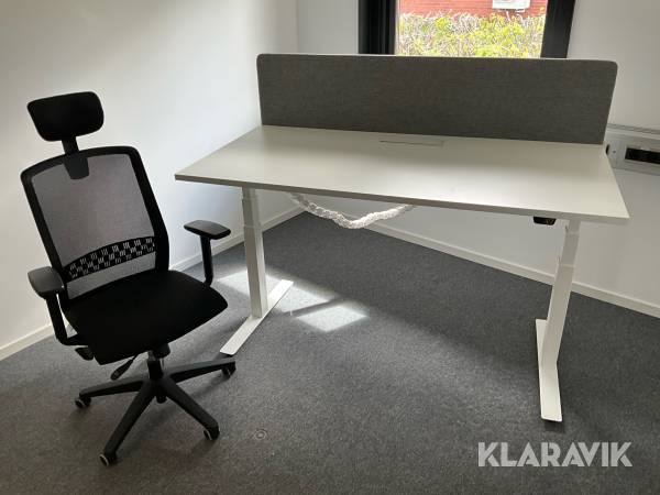 Skrivbord Rolergo höj- och sänkbart, inklusive kontorsstol