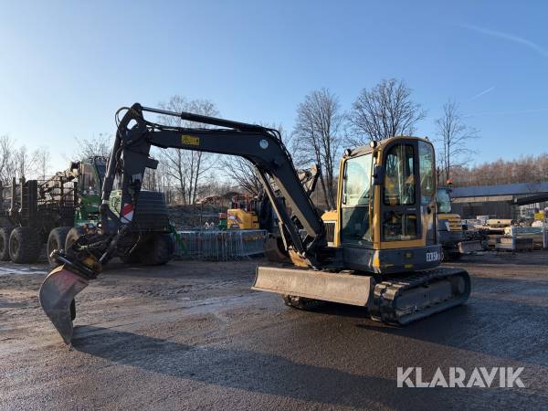 Grävmaskin Volvo ECR58Plus med tiltrotator och skopa