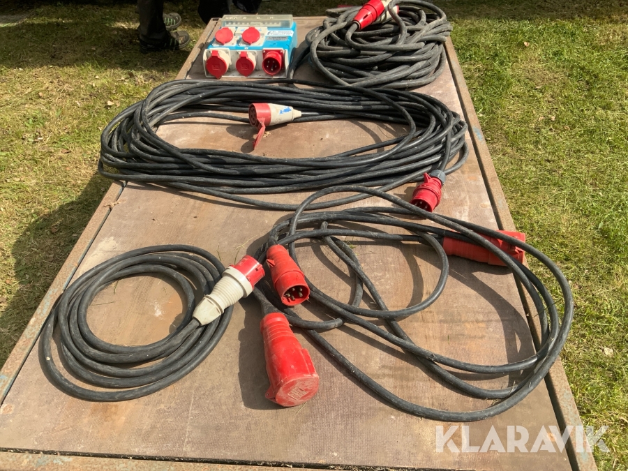 Kabel 3fas 32/16A med elskåp