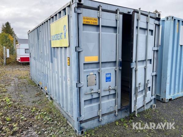 Sågcontainer med gjerdesåg och spånsug