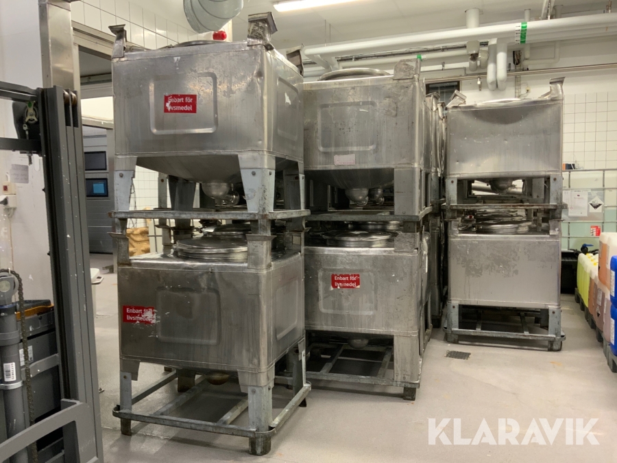 Rostfria tankar för livsmedel 450l/5st