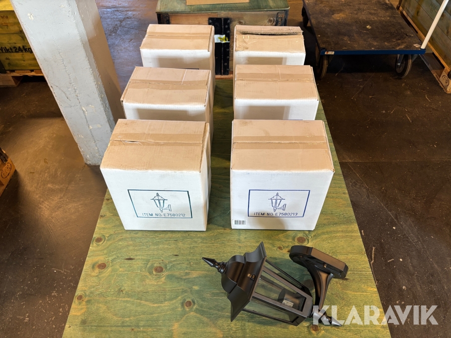 Utebelysning Svart 6st