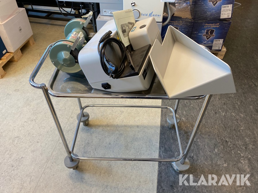 Varuvagn, slipmaskin & automatisk brevöppnare