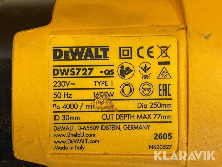 Sågmaskin Dewalt DWS727-QS, Göteborg, Klaravik auktioner