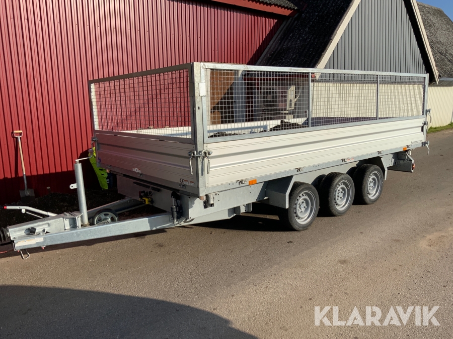 Tippsläp Humbaur 3500 kg med grindar och ramper