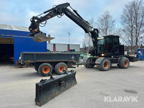 Grävmaskin Hydrema MX16 med kärra, frontfäste, rotator m grip & 2 skopor