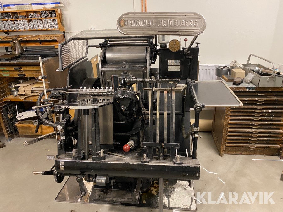 Tryckerimaskin tryckpressvinge Heidelberg