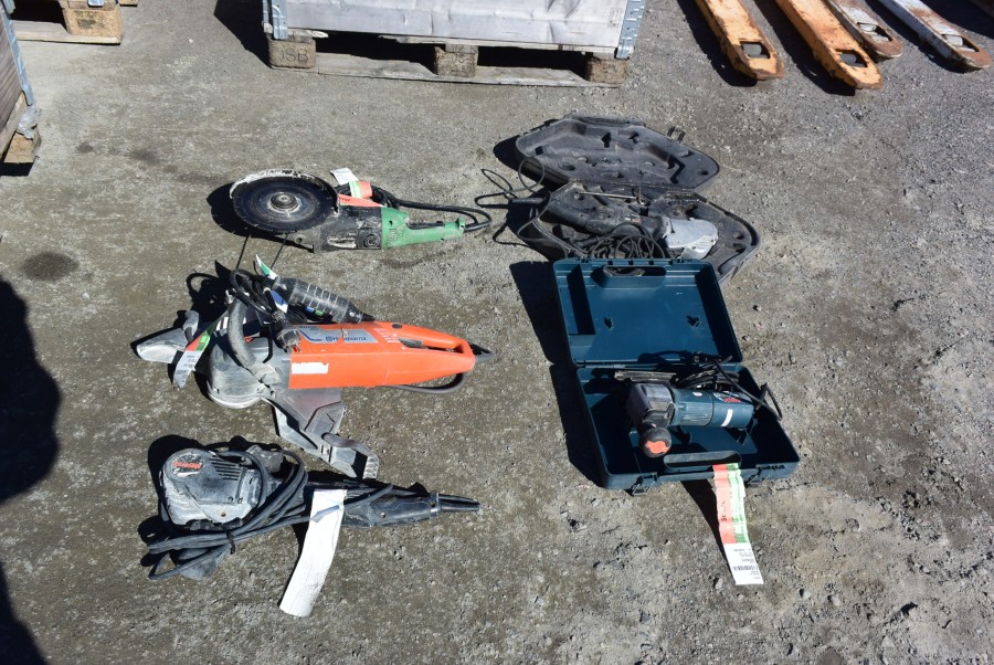 Parti med slip / kap och sågmaskiner