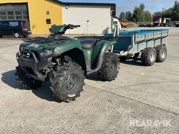 Fyrhjuling Kawasaki KVF750 med släp