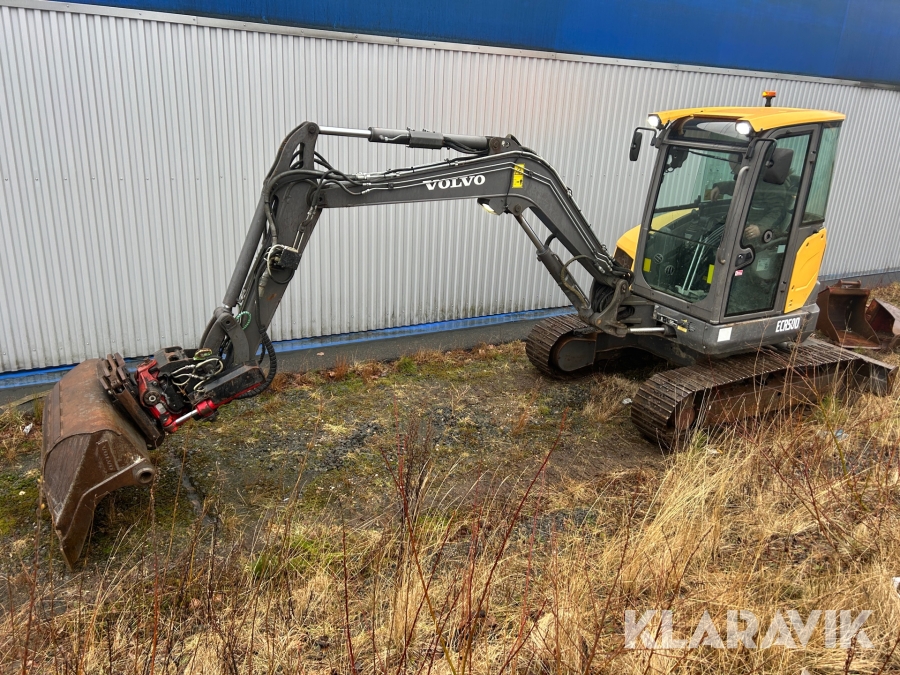 Grävmaskin Volvo ECR50D med rotator & 3 skopor
