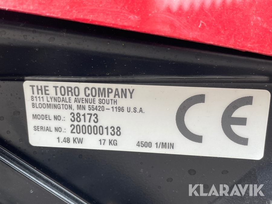 Snöslunga Toro CCR Powerlite 3.25 HP 16", Mölndal, Klaravi