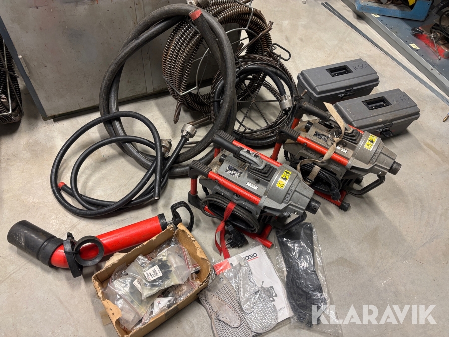 Rensmaskin 2st Ridgid K-60SP med tillbehör