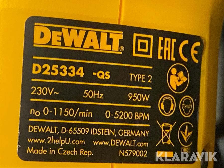 Borrhammare Dewalt D25334 K-QS, Ängelholm, Klaravik auktione