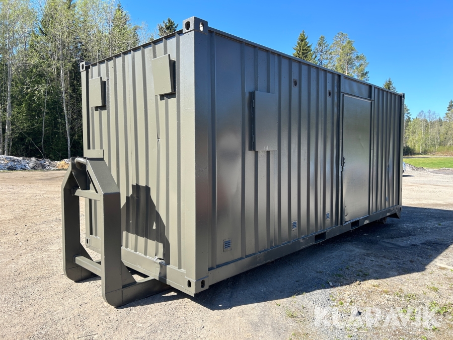 Verkstadscontainer på lastväxlarram