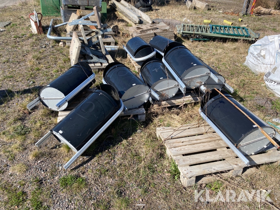 Papperskorgar 9 st / 5 st markfäste Hags Ellipse