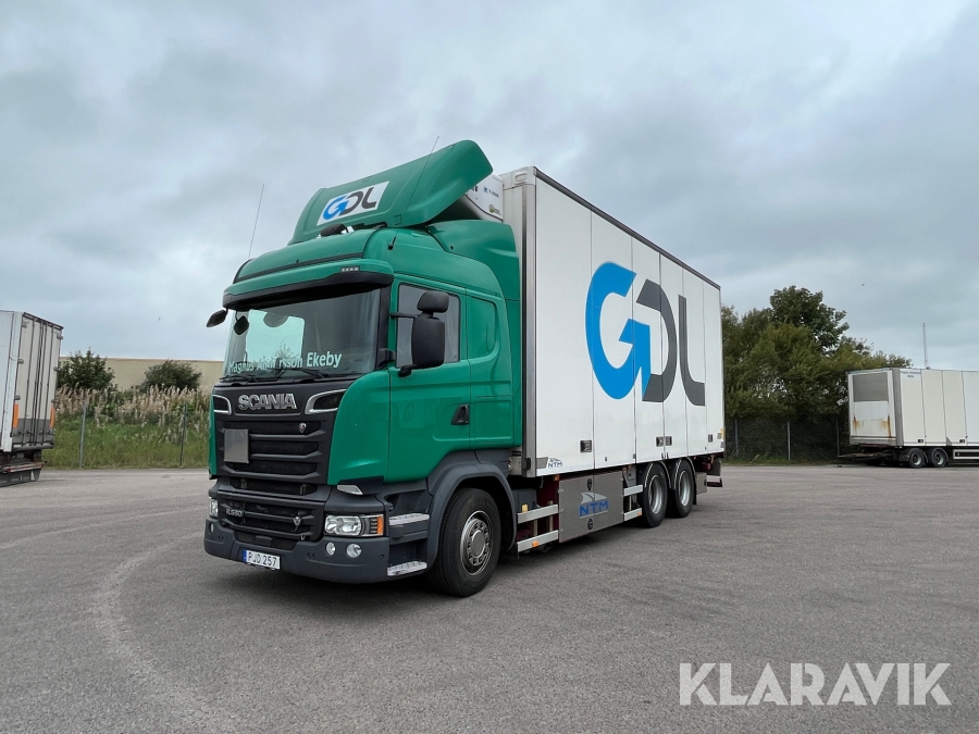 Skåpbil Scania R580 med Bakgavellyft och kyl/frysaggregat