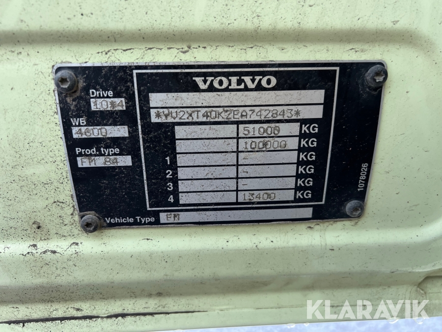 Lastbil Tippflak Volvo FM 10*4 5-axlad