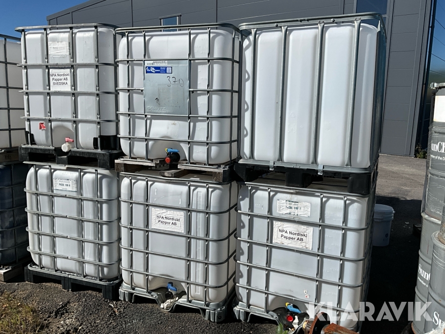 IBC-tank 6 st med pall och stålbur