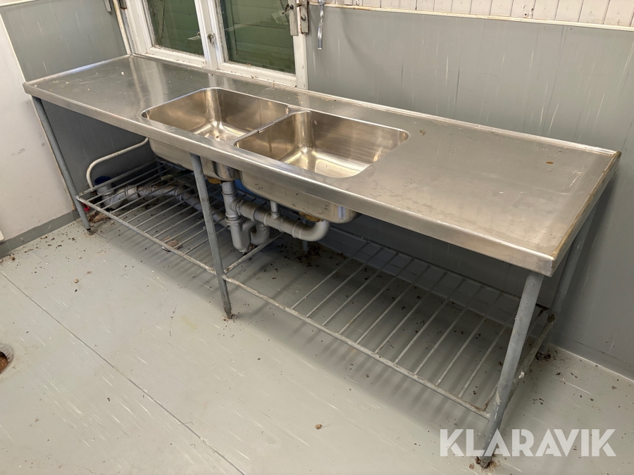 Rostfri diskbänk 2,4m