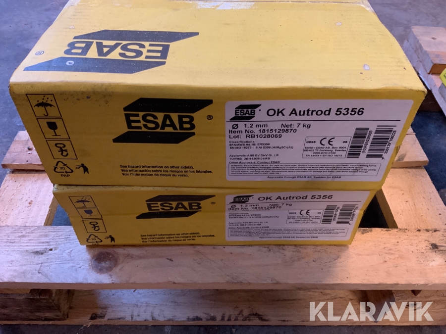 Svetstråd ESAB OK autrod 5356 1.2mm 2st kartonger