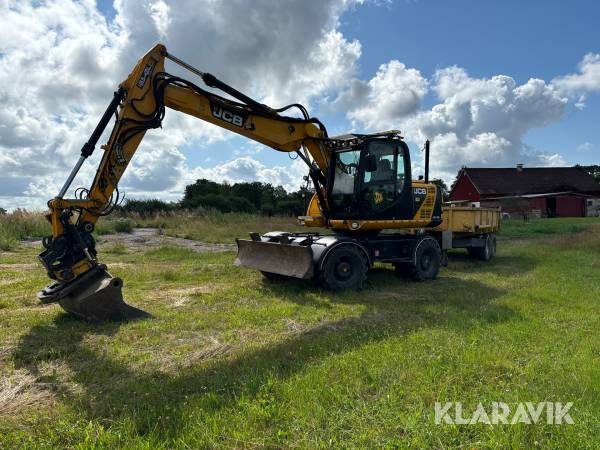 Hjulgrävmaskin JCB JS145W med tiltrotator, tippvagn, grävsystem och redskap