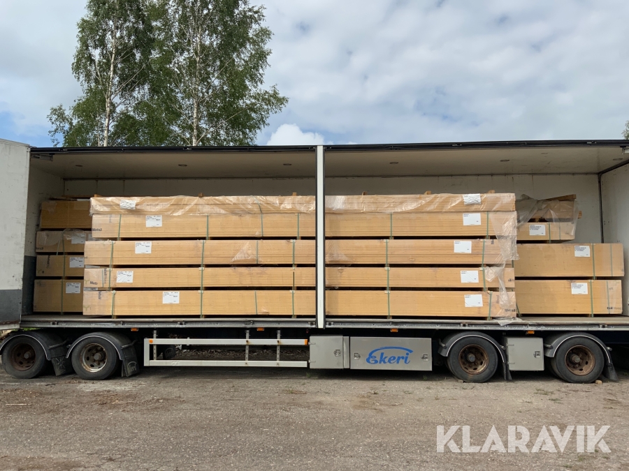 LVL  balkar Metsä Wood 4476 löpmeter, blandade längder