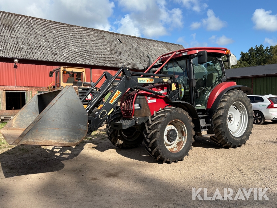Traktor Case IH MXU 100 skogsutrustad och frontlastare