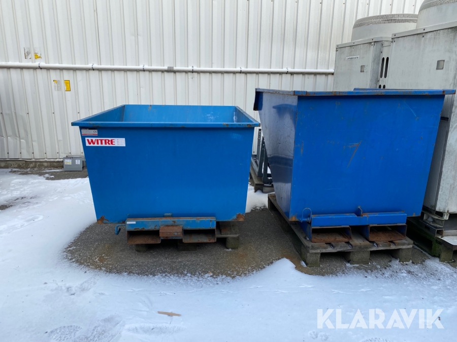 Tippcontainers 2 st Intra med truckfickor