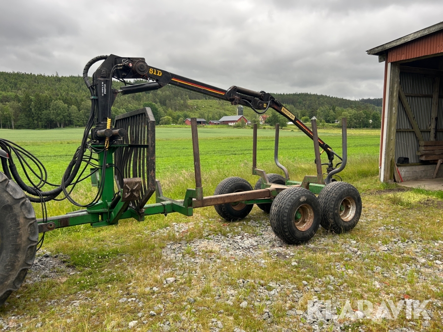 Timmervagn Farma 51D med rotator och grip