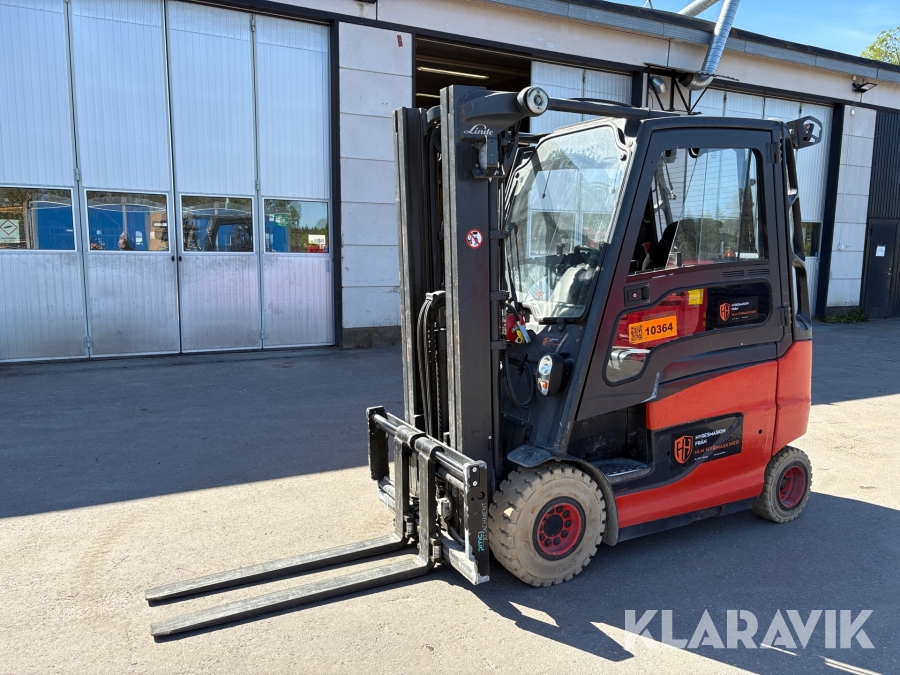 Elektrisk motviktstruck Linde E20H-01/600 trippel frilyft