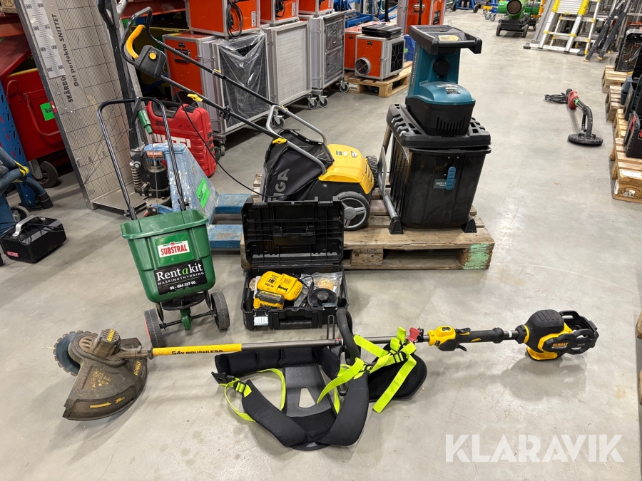 Paket med trädgårdmaskiner Makita Stiga Dewalt