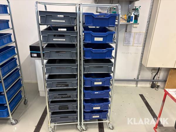 Hyllförvaring med plastlådor Sholler Area System 2st hyllor