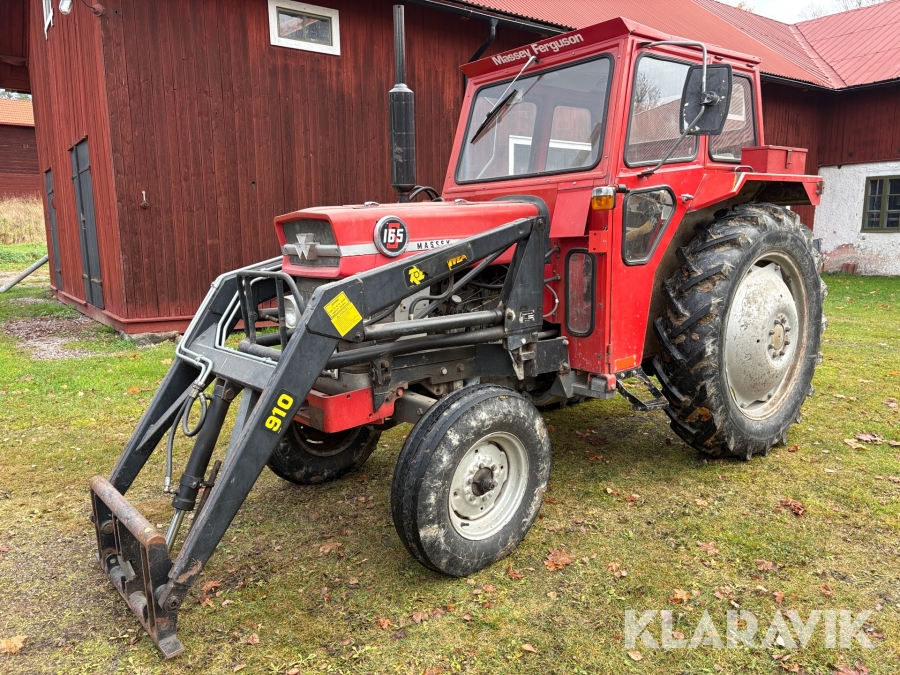Traktor Massey Ferguson 165 S med Trima 910 lastare och redskap