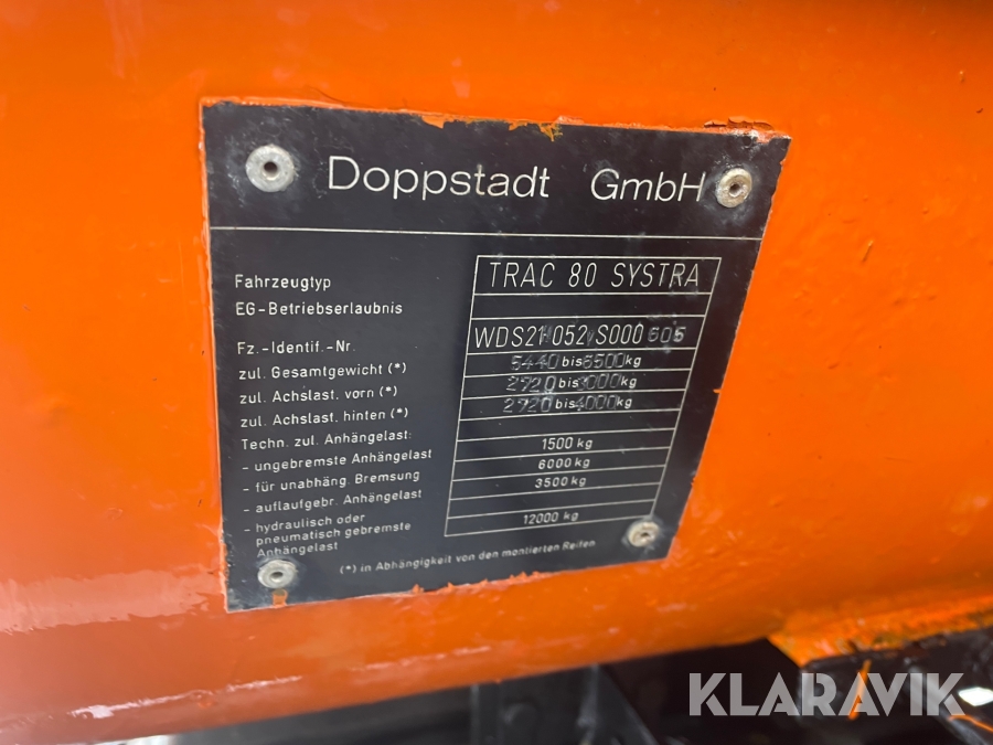 Redskapsbärare Doppstadt Trac 80 systra, Lindesberg,