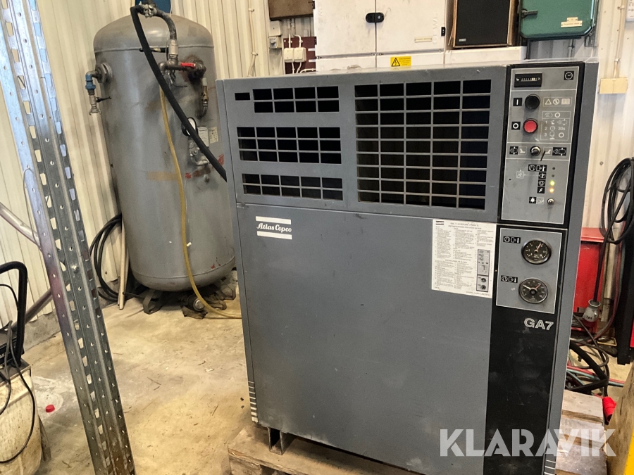 Kompressor / luftkompressor Atlas Copco GA7 inkl lufttank