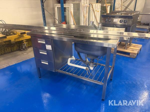 Diskbänk med förvaringslådor