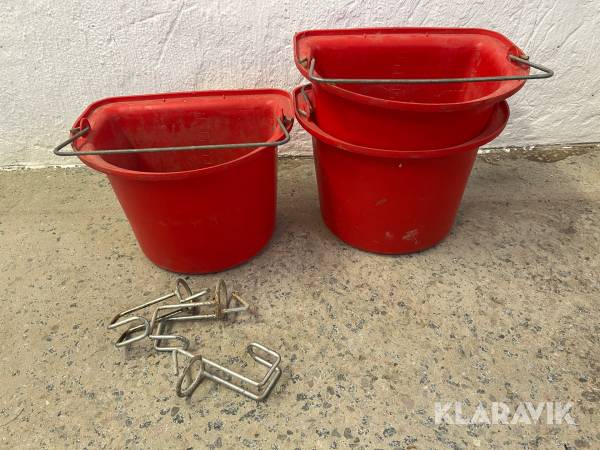 Foderhinkar med fästen 3st