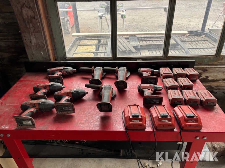 Batterimaskiner, batterier och laddare Hilti 20st