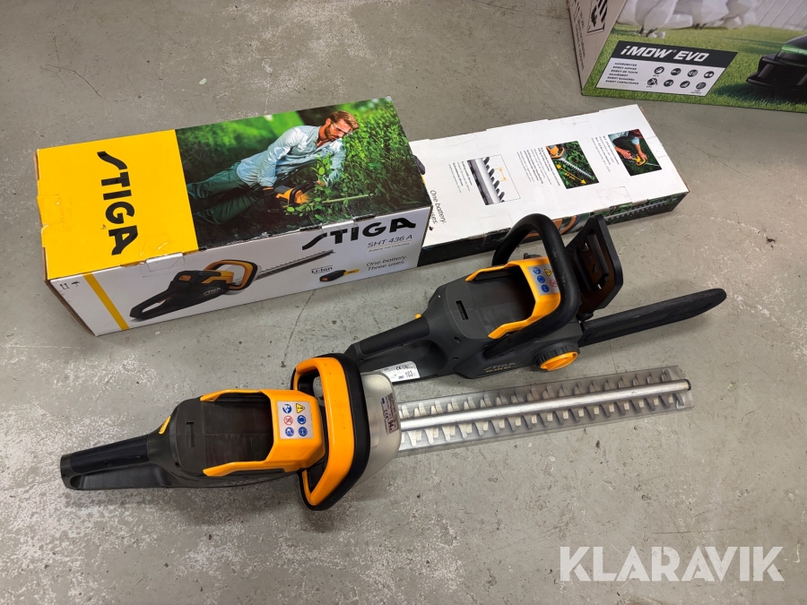 Motorsåg och två häcksaxar Stiga