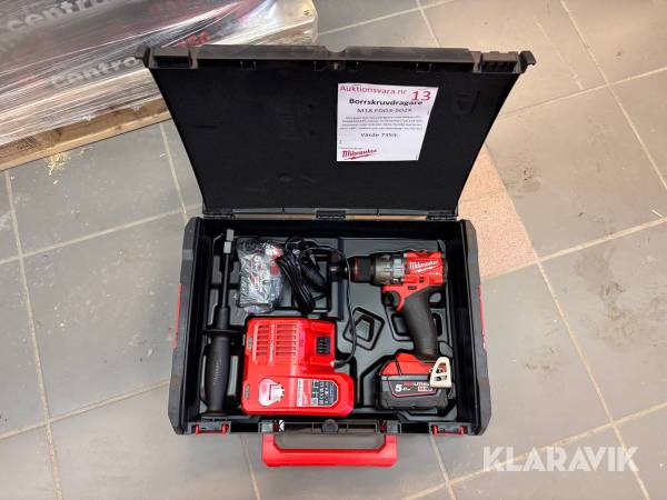 Borrskruvdragare Milwaukee M18 FDD3-502X med batterier & laddare