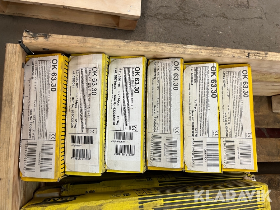 Svetselektroder ESAB, Köping, Klaravik auktioner