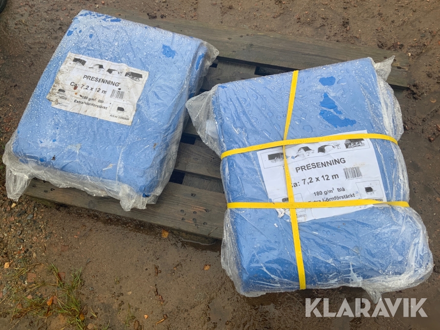 Presenning 7.2m x 12m 3st, nya