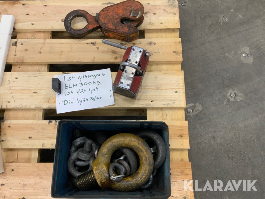 Lyftmagnet, plåtlyft och diverse lyftöglor