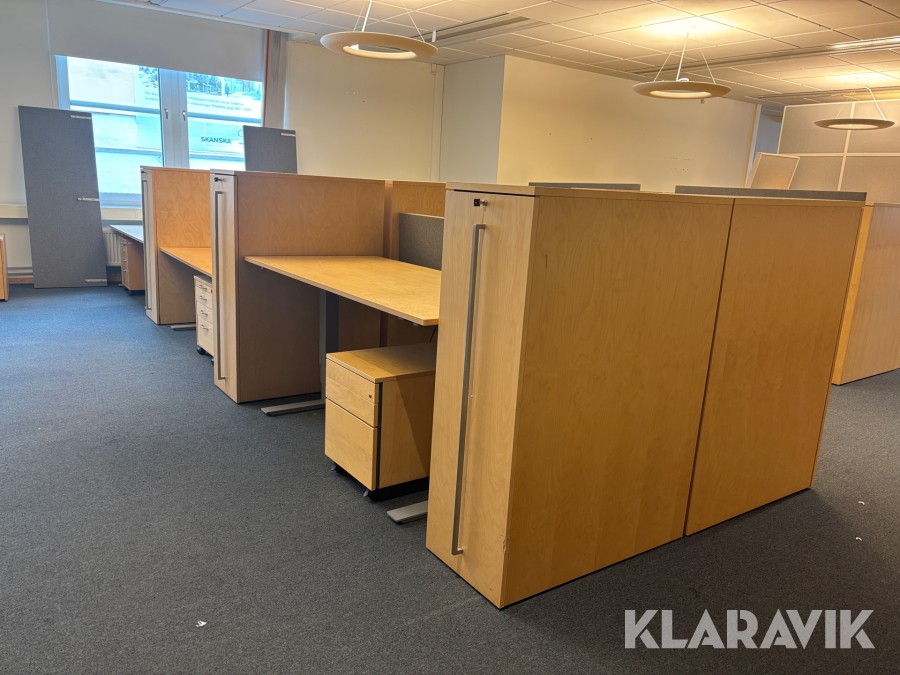 Kontorsdel med towerskåp Martela 6st arbetsplatser