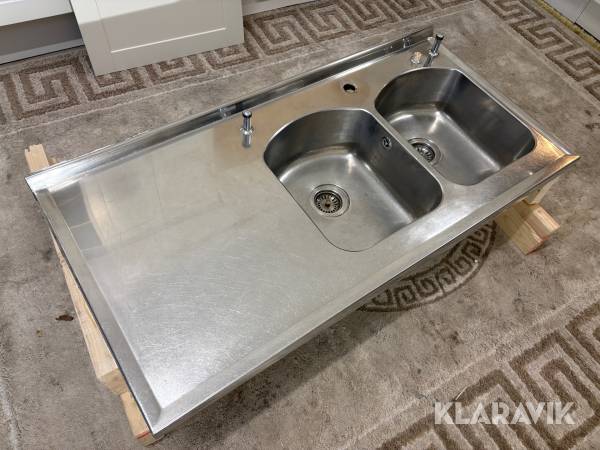 Rostfri diskbänk 1,25m