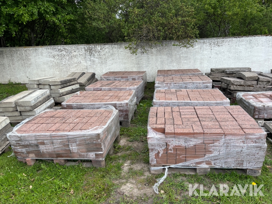 Röd marksten 20 x 10 x 7 cm ca 40 m2