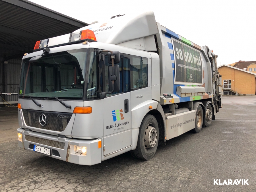 Sopbil Mercedes-Benz Econic 1-fack med vinsch för containertömning  