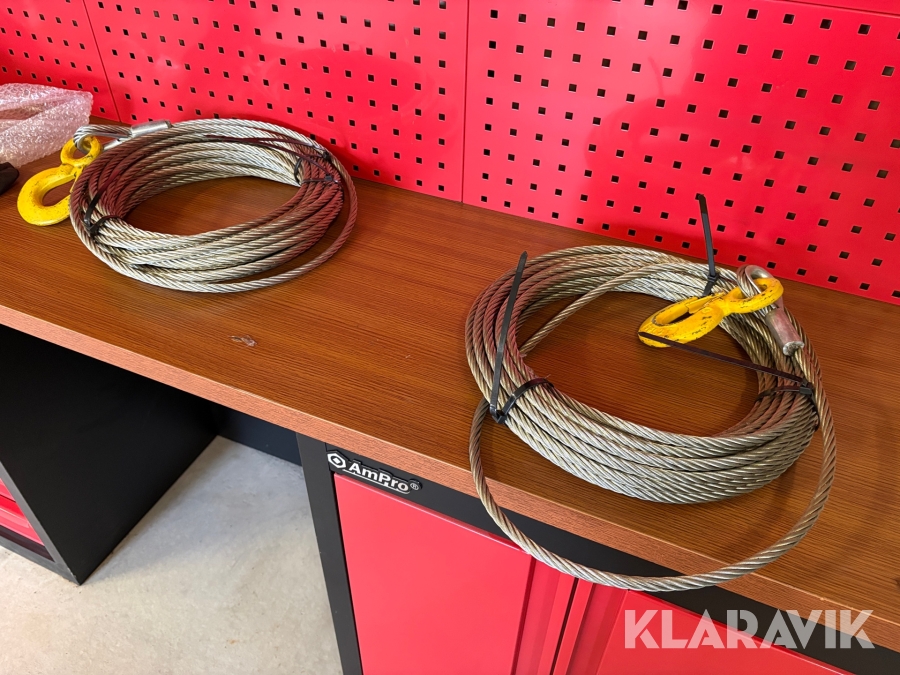 Vinschlina 11mm med pressad krok 2st 20m och tillbehör