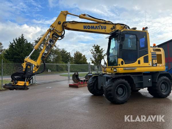 Hjulgrävare Komatsu PW148-10 med GPS & 6 redskap