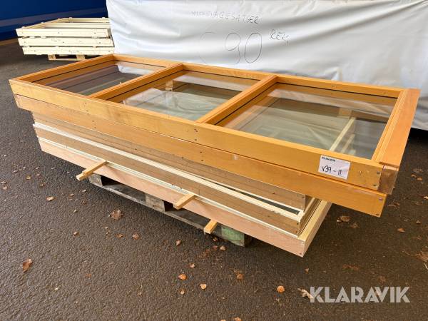 Fönster glaspartier 5 st för inomhusmontage 2 modeller